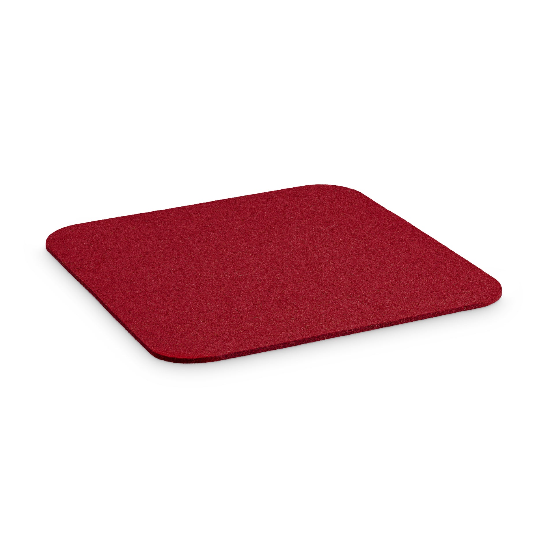 Eckige Sitzauflage aus hochwertiger Merino-Schafwolle in Rot