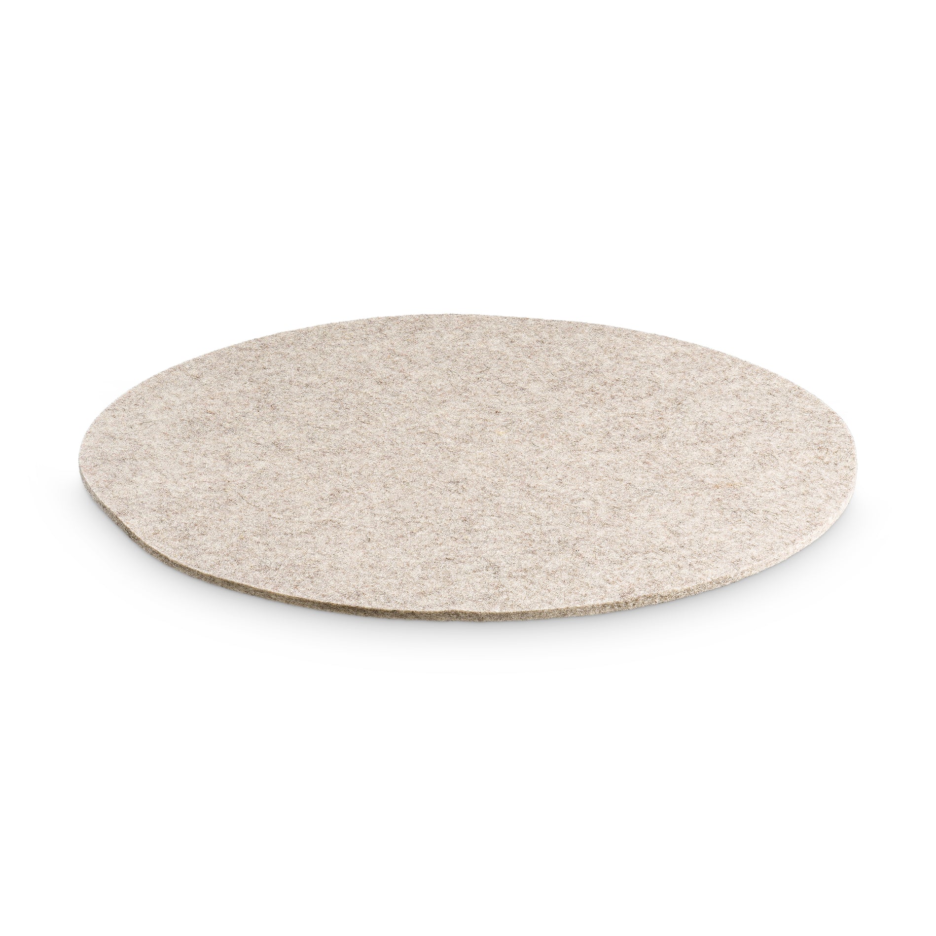 Runde Sitzauflage aus hochwertiger Merino-Schafwolle in Beige