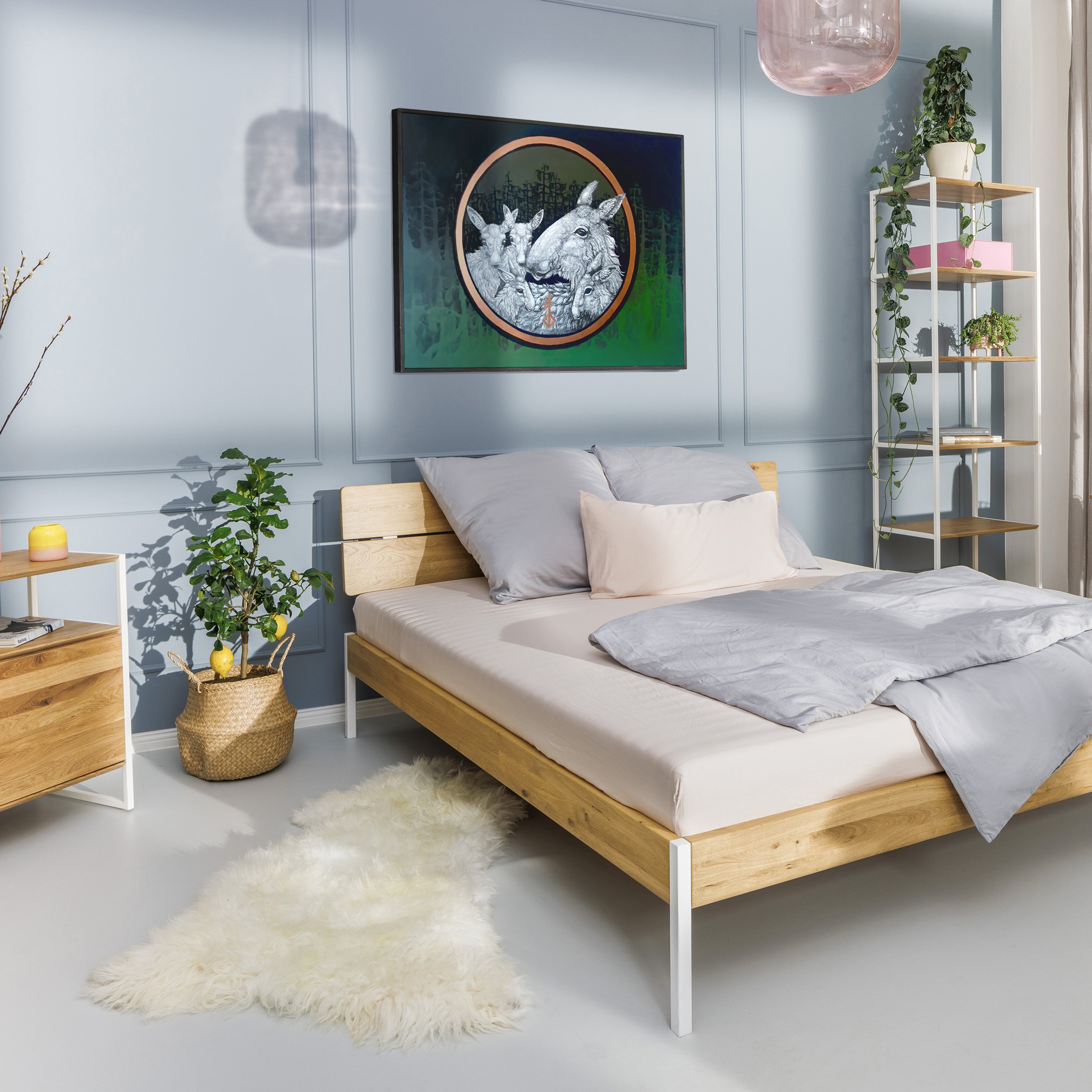 Leinwand mit Aryl und Bleistiftzeichnung