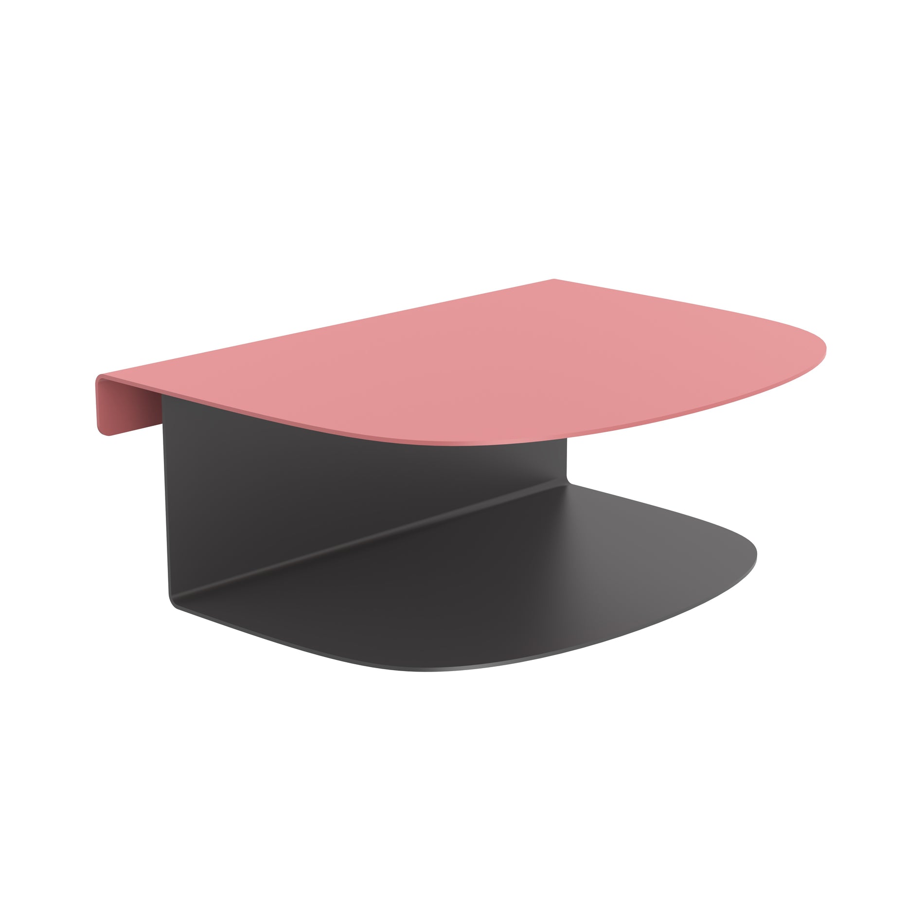 zweistufiger Nachtisch schwebend in rosa schwarz Metall