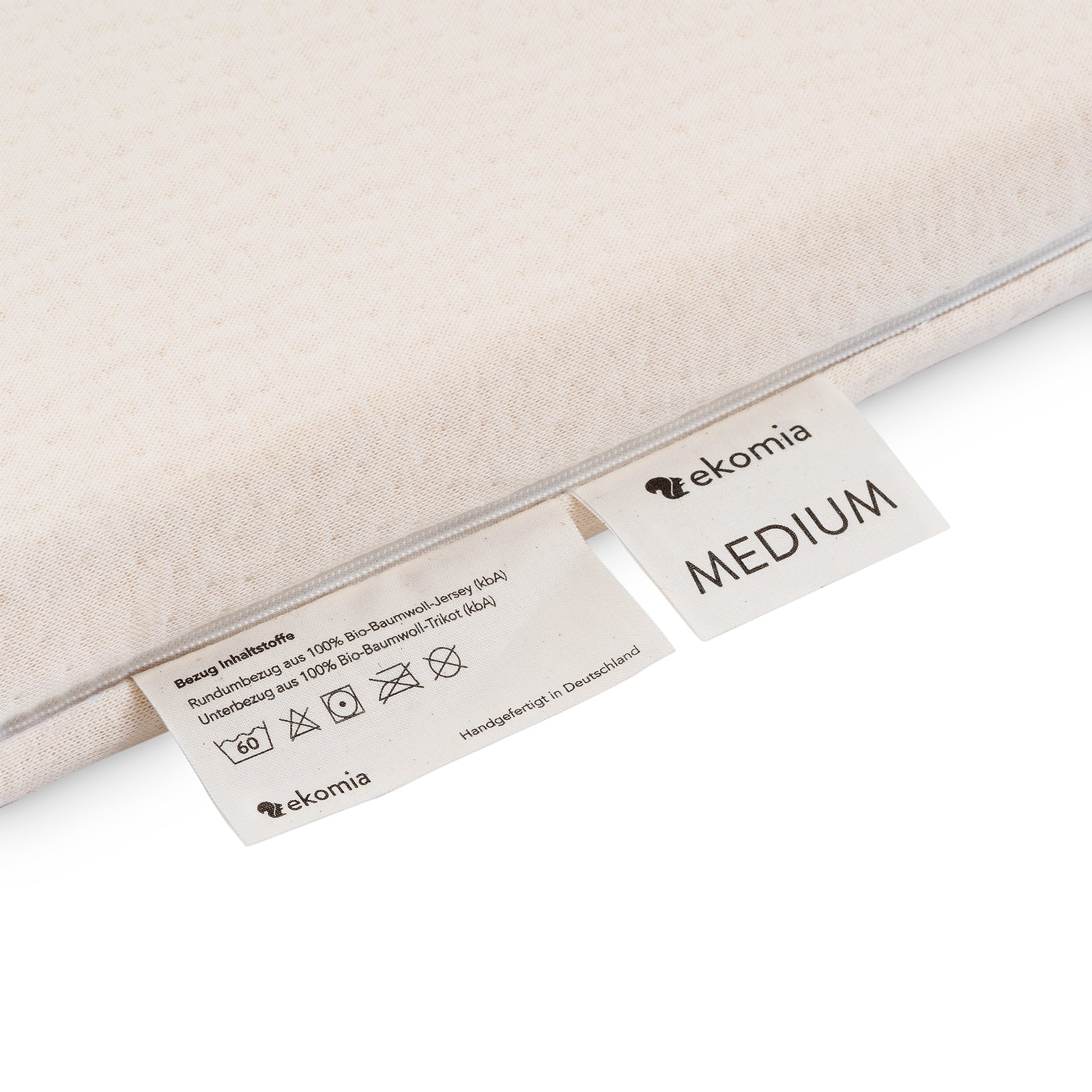 Topper mit Bezug aus Biobaumwolle in Medium und Fest
