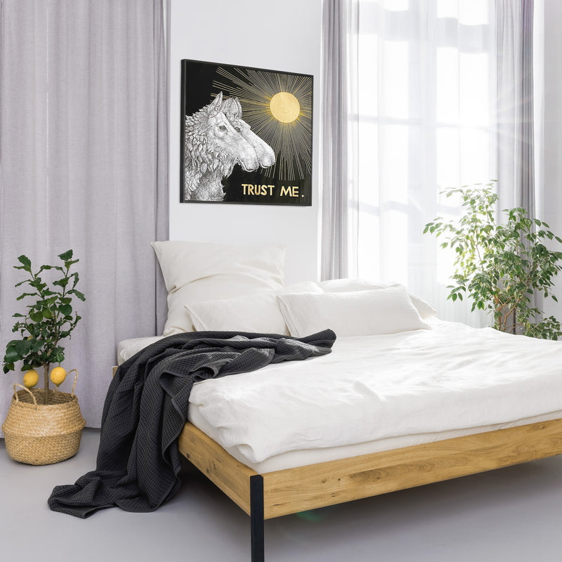 Acryl auf Leinwand kombiniert mit Graphite Elementen Tanja Deschner