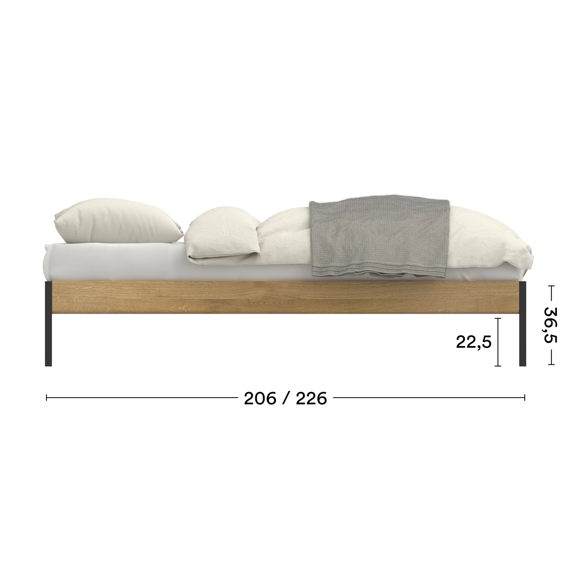 Maße Bed Luna Minimal