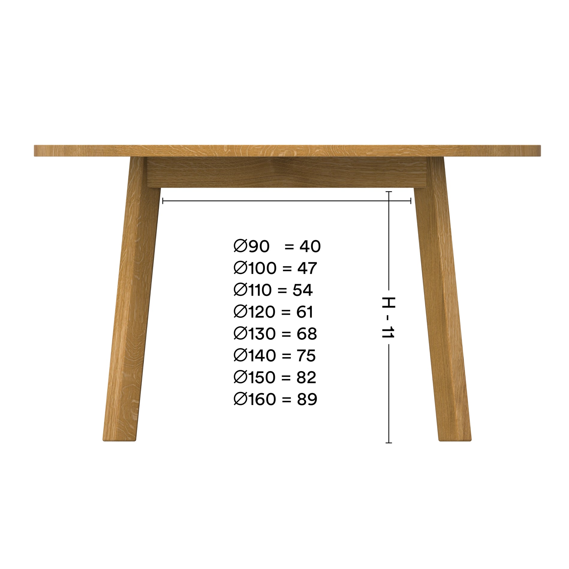 Maße zertifizierter Massiv Holz Esstisch Form F Rund nachhaltige Ölung auf Maß gefertigt