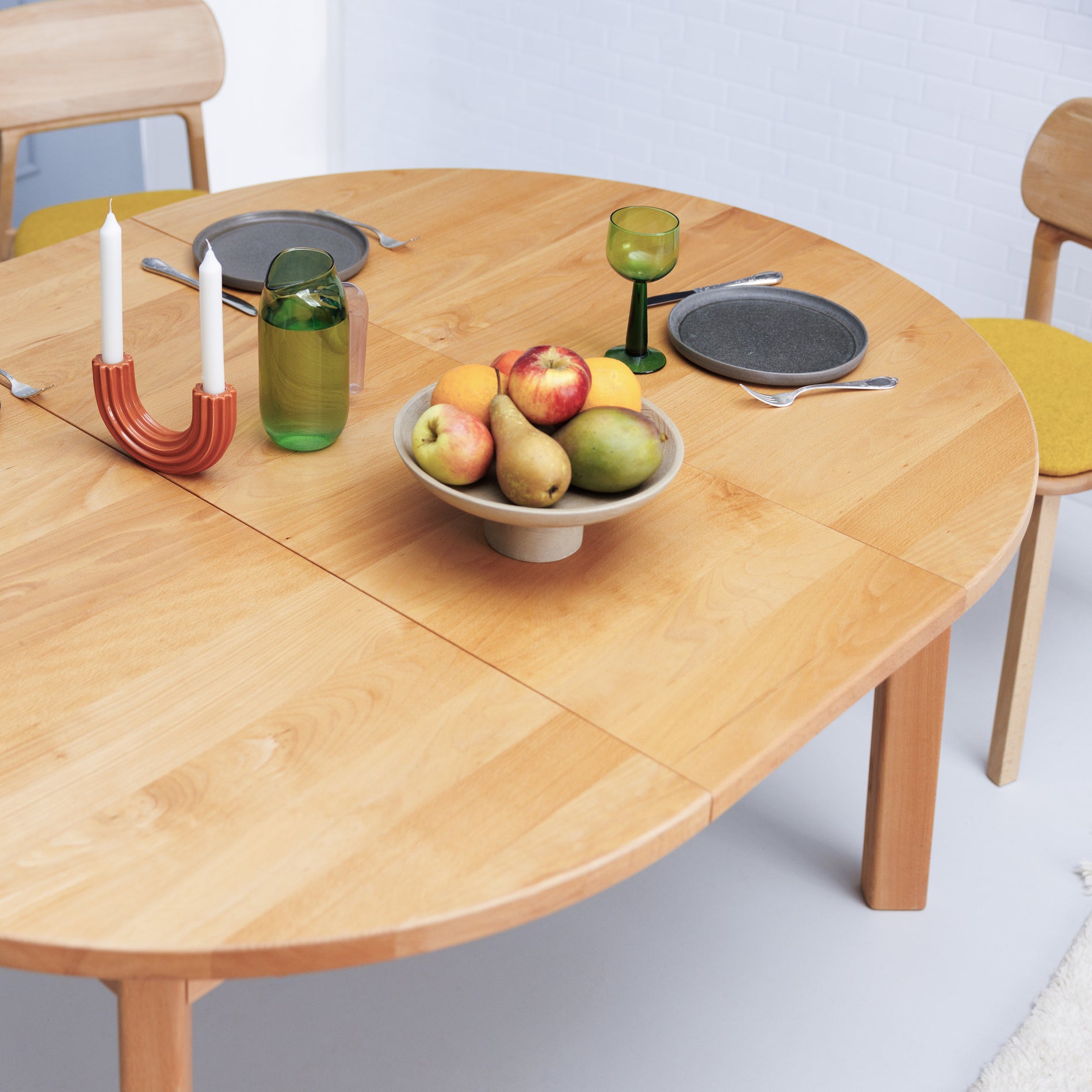 Design Ausziehtisch in runder Form