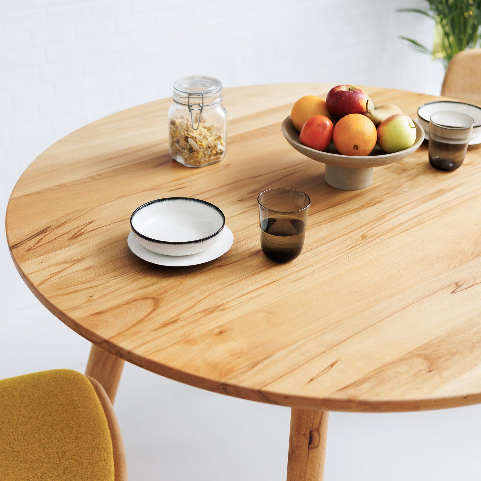 Runde Tischplatte aus zertifiziertem Massivholz Esstisch Form A handgefertigt auf Maß