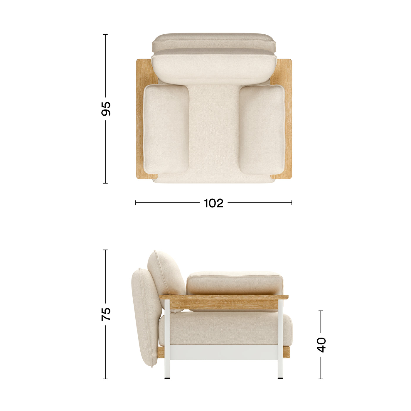 Maße Sessel Mio Lounge