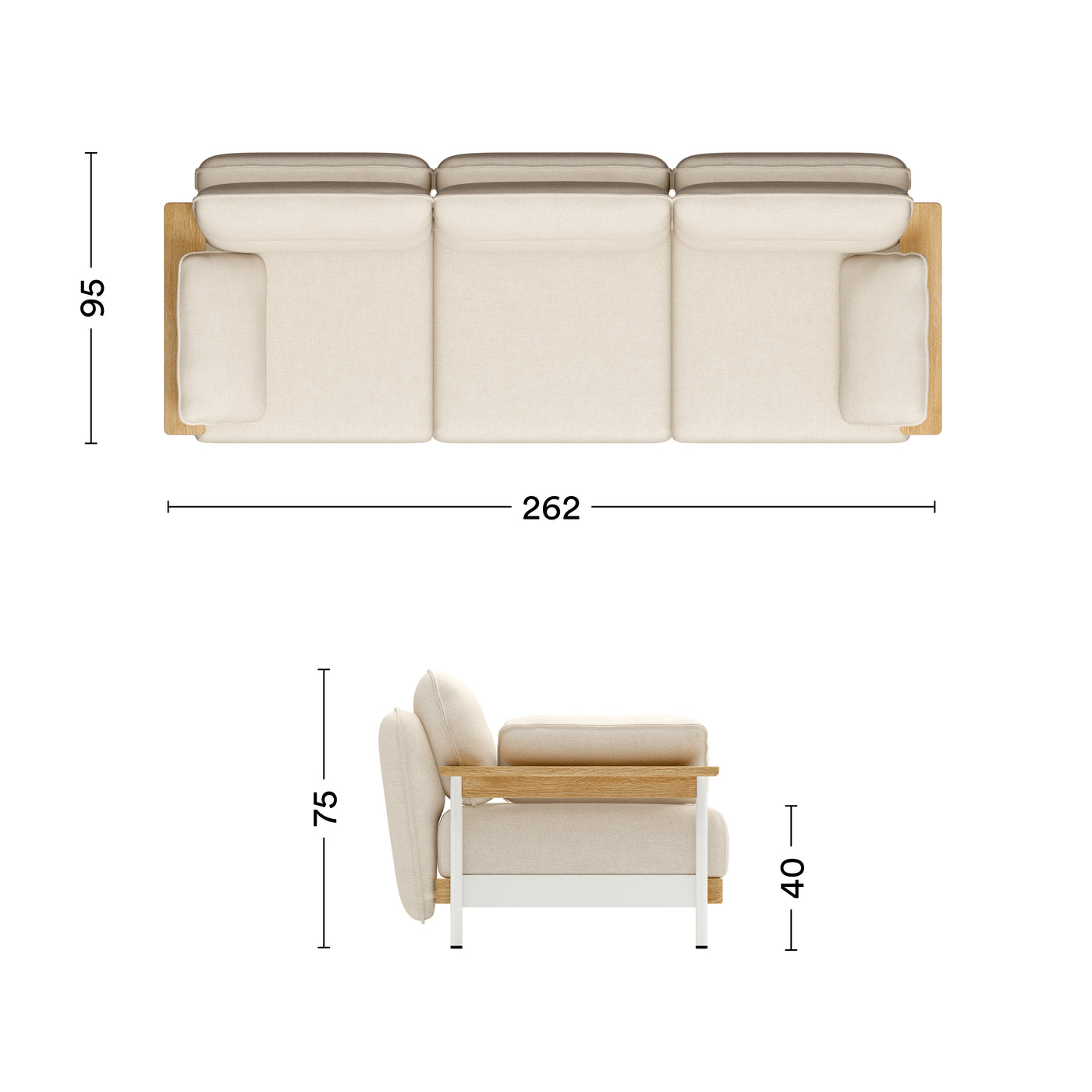 Maße Sofa Mio Lounge 3-Sitzer
