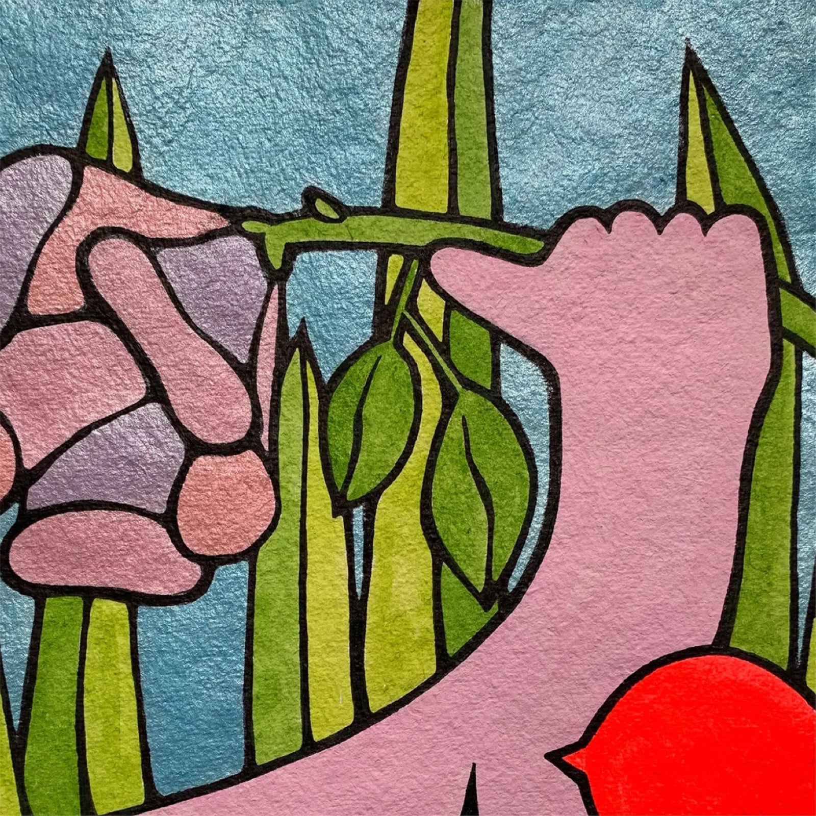 Abstrakte Popart Kunst von Emma Rytoft, Tinte auf Papier