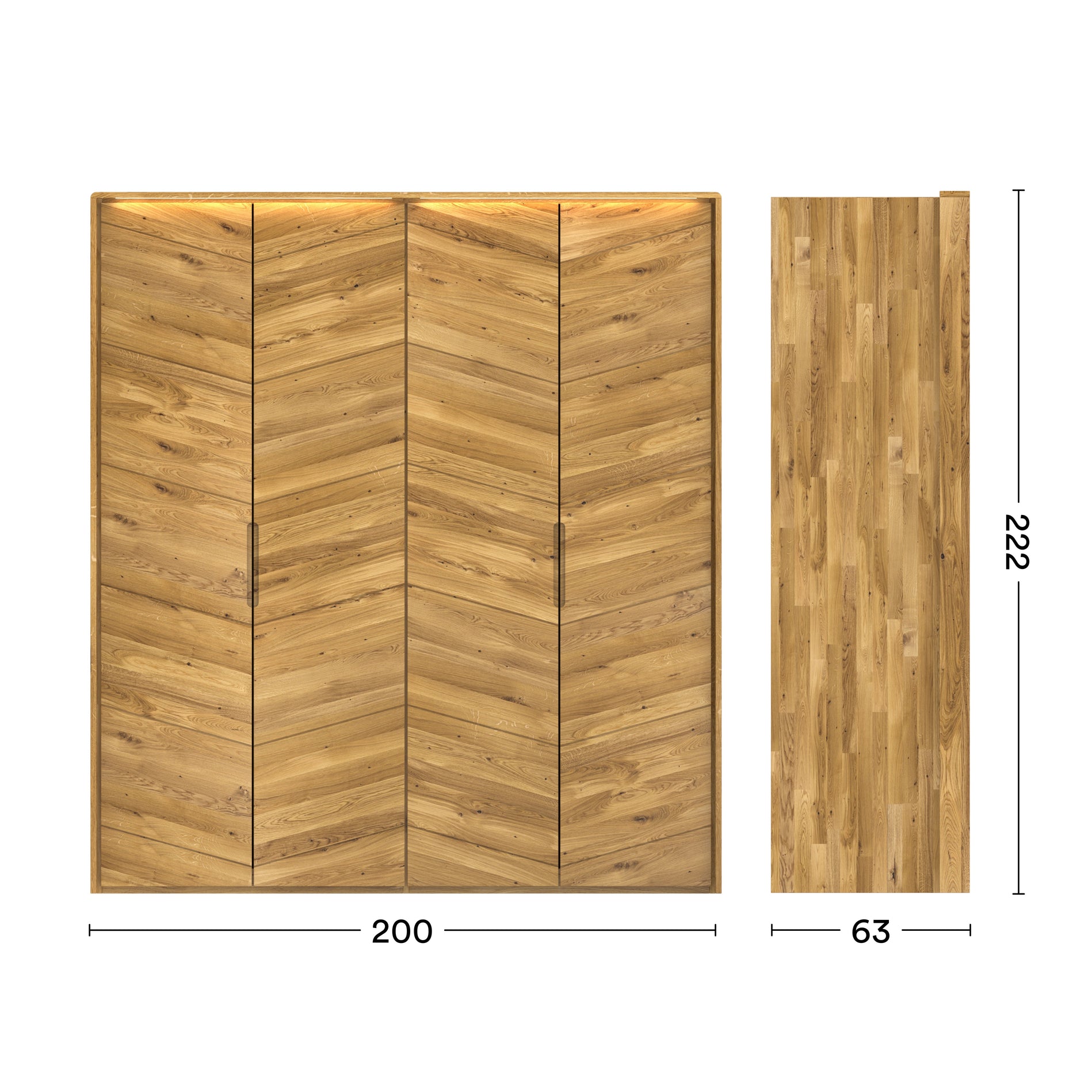 Maße modularer Kleiderschrank Prenzlauer Berg 4 Türer 2 Meter