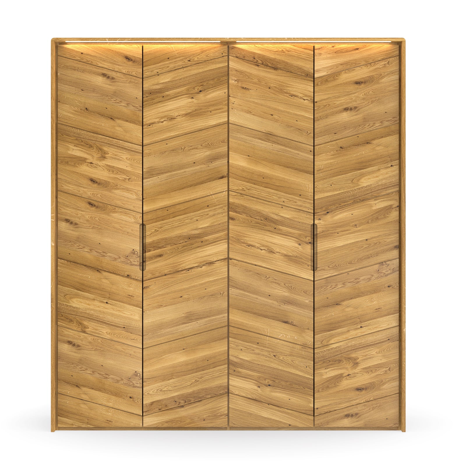 Biomöbel nachhaltiger Kleiderschrank aus zertifizierter  Wildeiche mit Beleuchtung