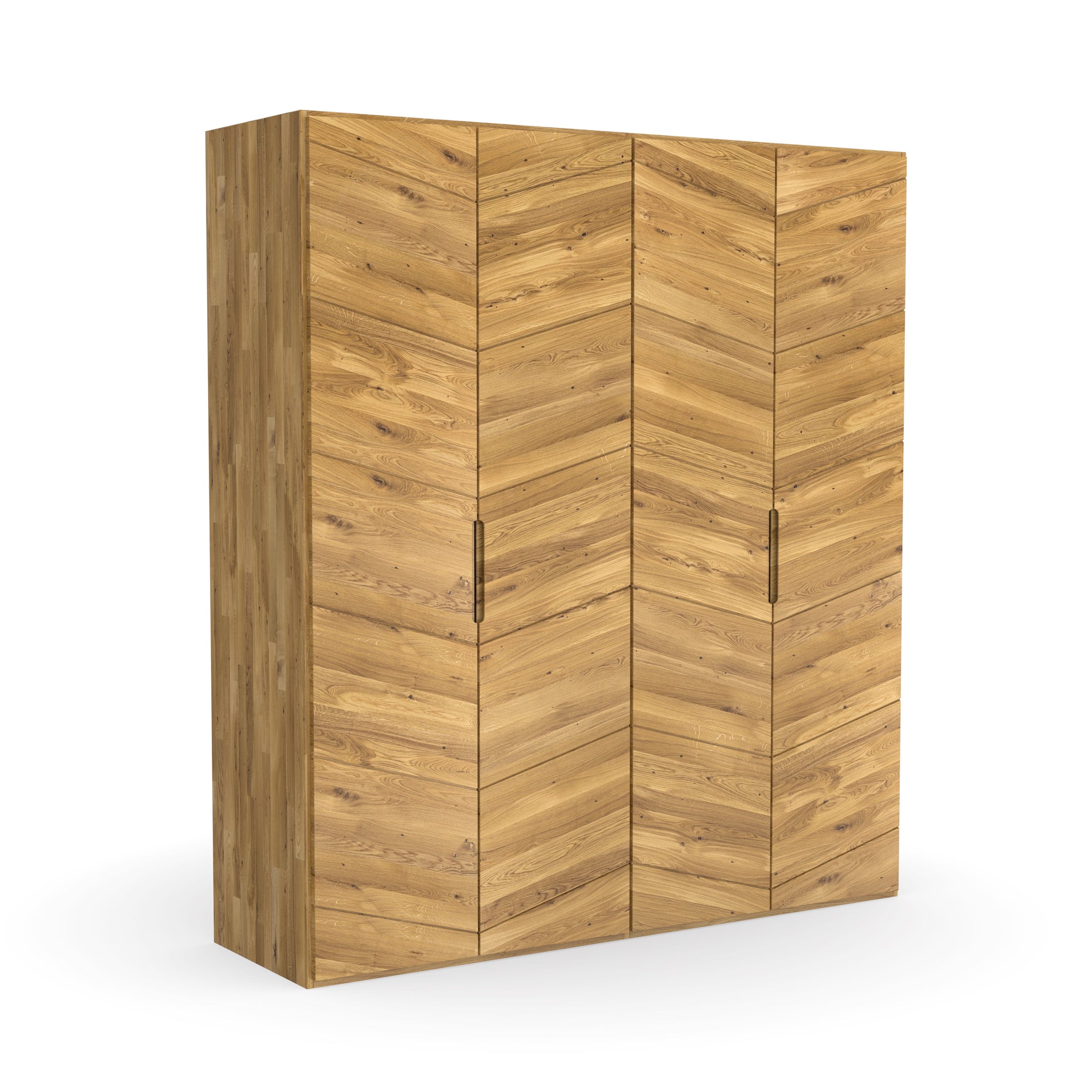 Großer Kleiderschrank aus zertifiziertem Massivholz und 4 Türen