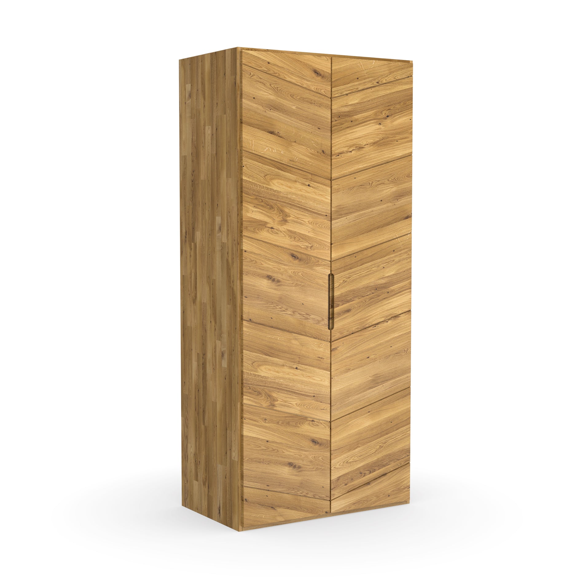 Massivholz Kleiderschrank aus Wildeiche im skandinavischen Look