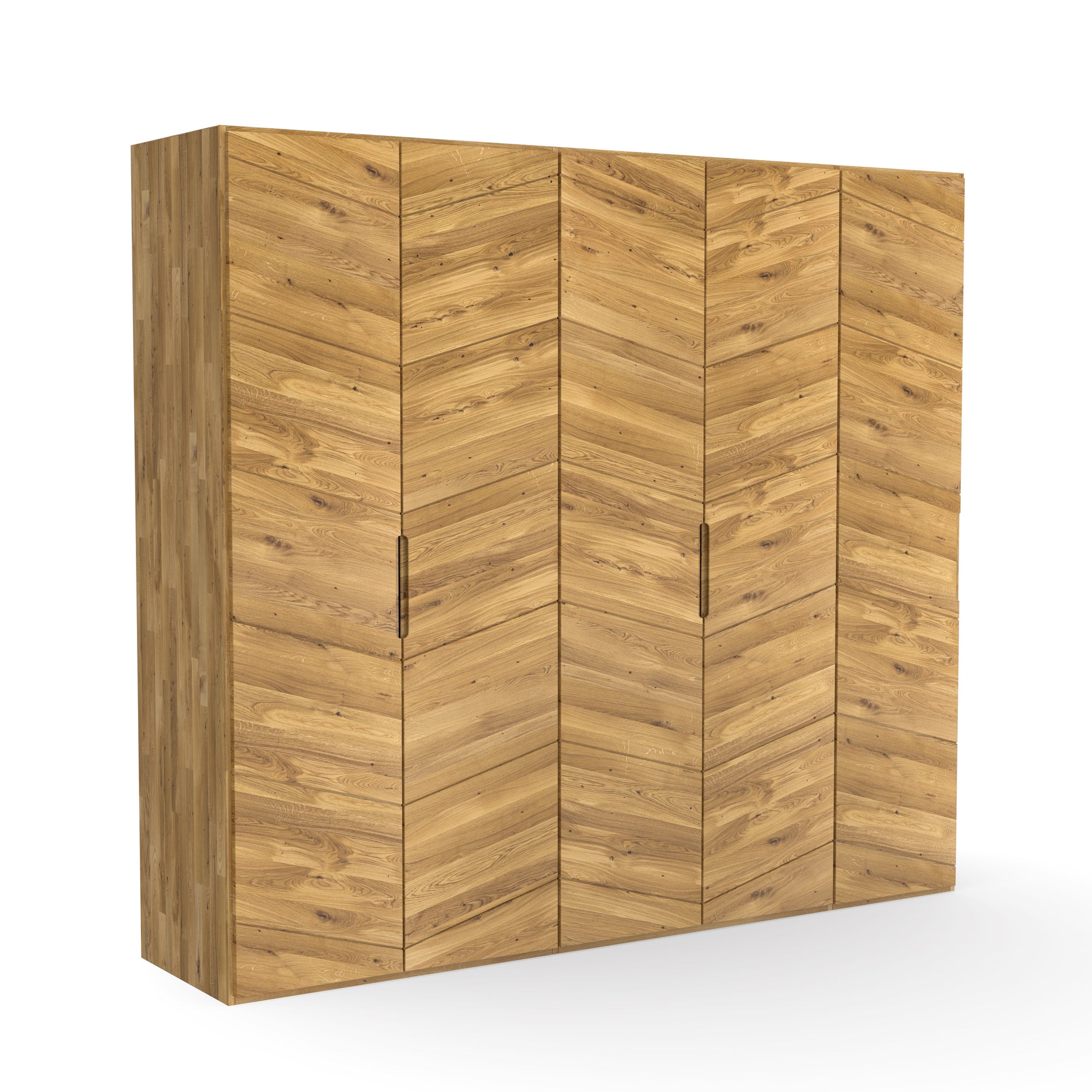 Öko Vollholz Möbel natürlicher 5 Tür robuster Kleiderschrank aus Massivholz zertifizierte Wildeiche nachhaltig geölt