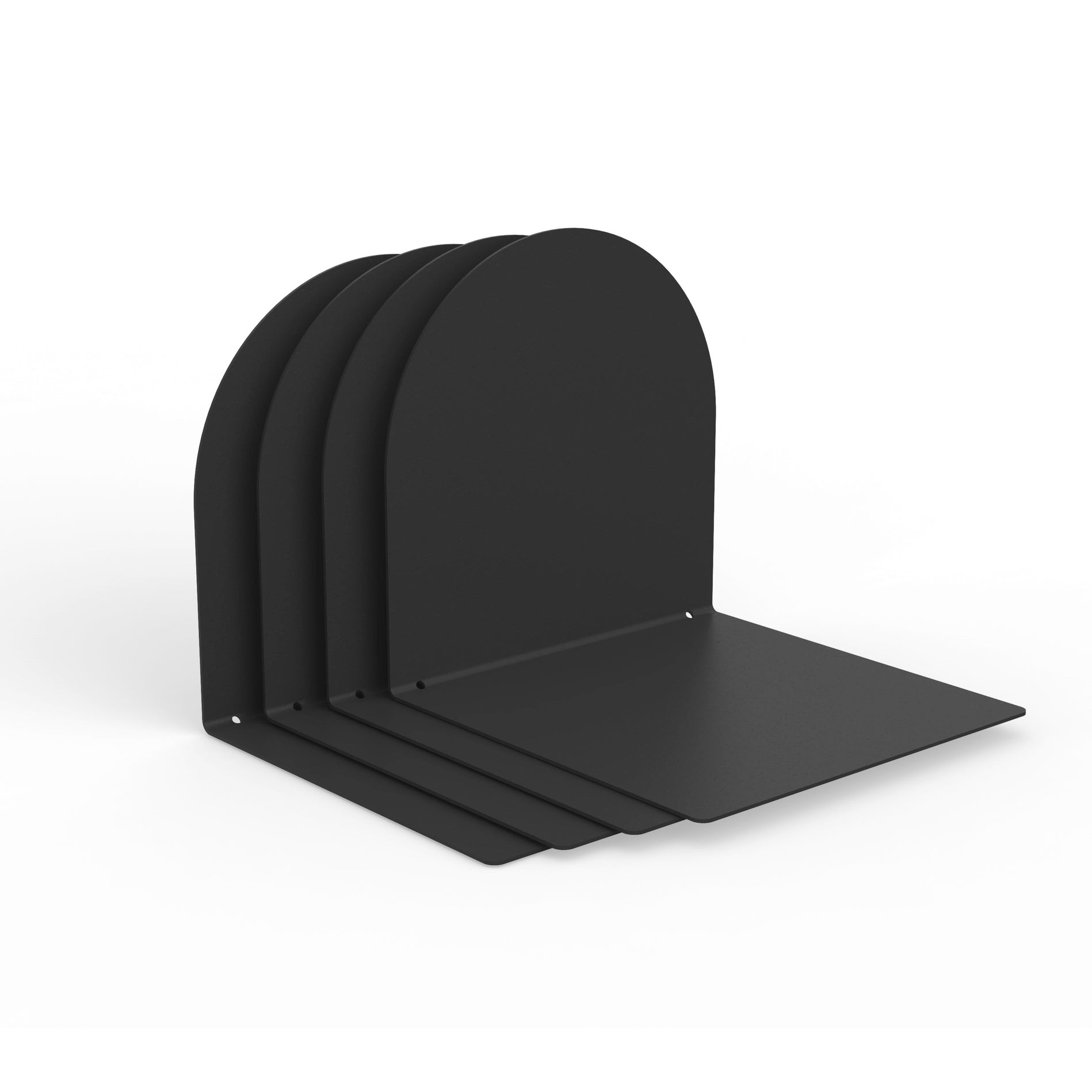 4er Set Buchstütze Wega Schwarz pulverbeschichtet minimalistisch und stabil