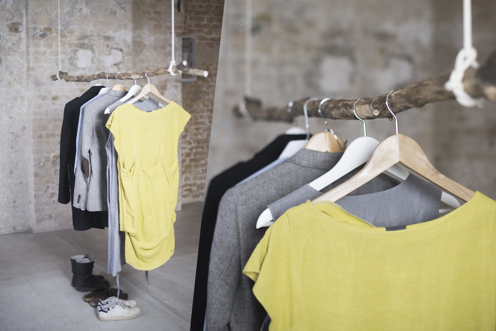 Kleiderstange aus einem Ast bauen