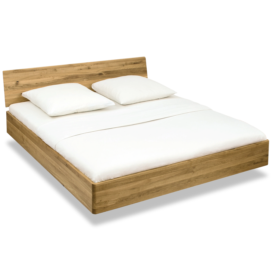 Hochwertiges Schwebebett aus ökologischem Massivholz in Komforthöhe 