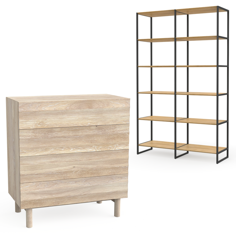 Aufbewahrungsmöbel wie Regale, Kleiderschränke, Kommoden, Sideboards, Bücherregale