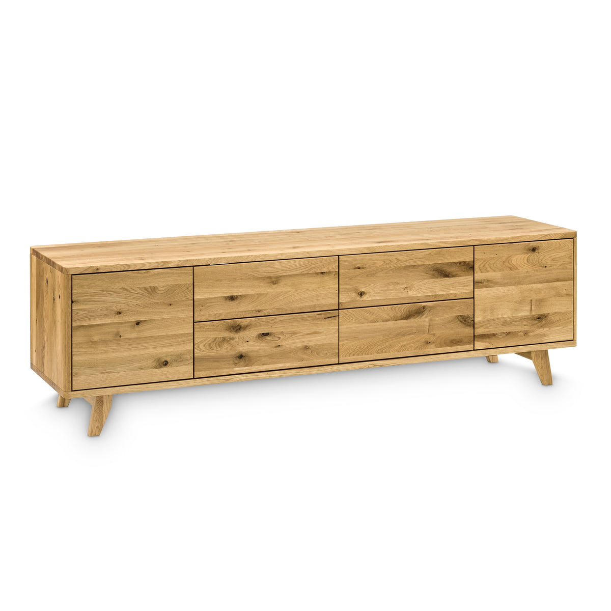 Lowboard Kreuzberg L aus Wildeiche – Mid-Century, Push-To-Open – ekomia
