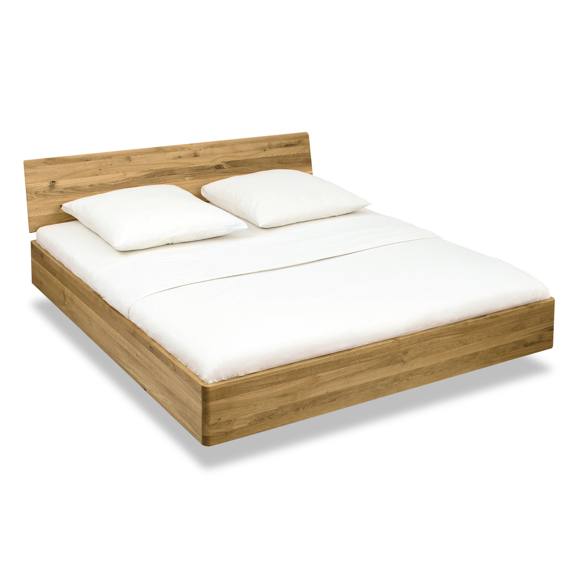 Designbett Schöneberg Comfort aus Wildeiche - mit Kopfteil – ekomia