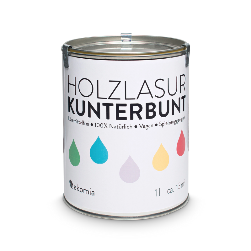 Natürlich Bunte Lasur mit durchschimmernder Holzmaserung 
