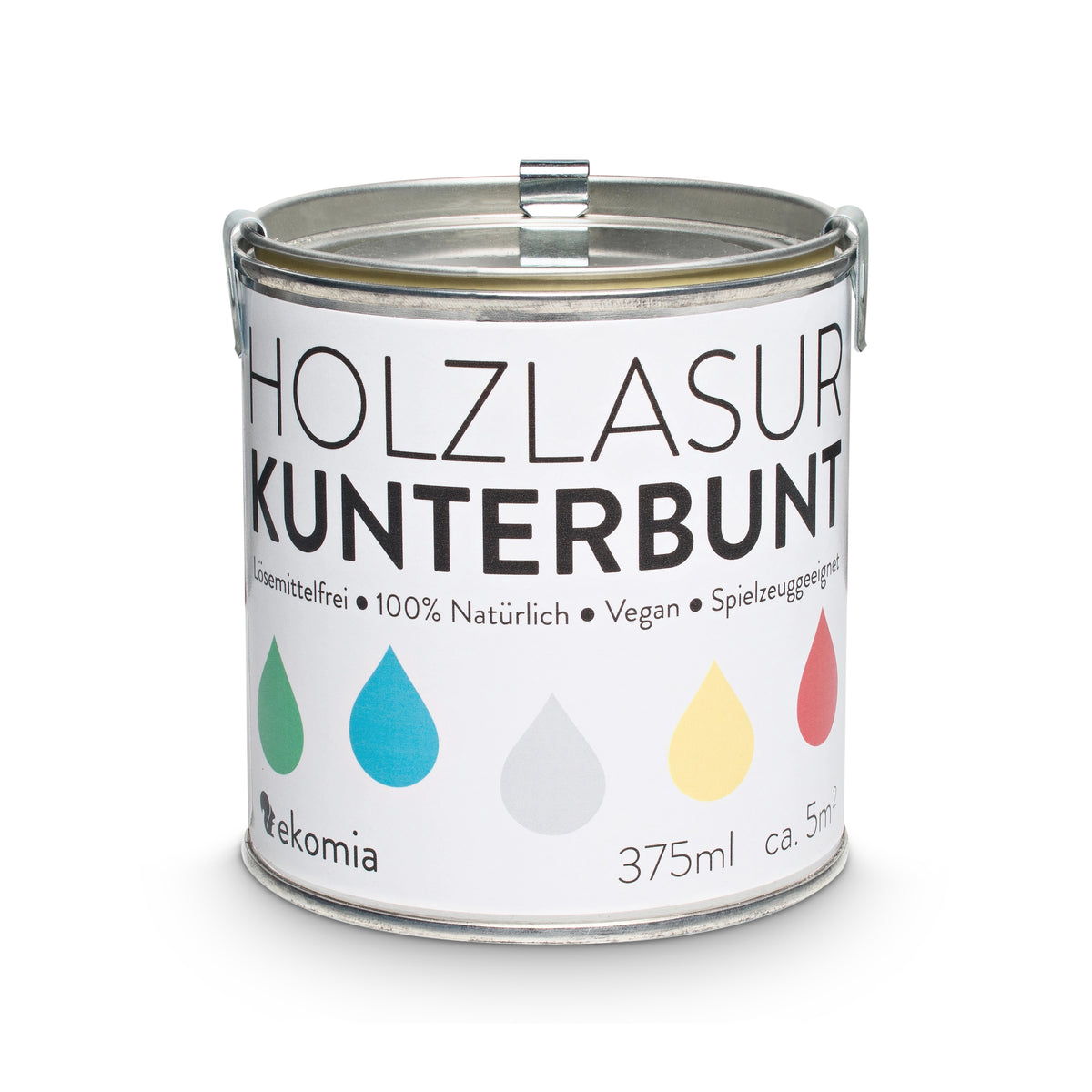 Holzlasur Kunterbunt Pastellfarben 0,375L - natürliche Rohstoffe – ekomia