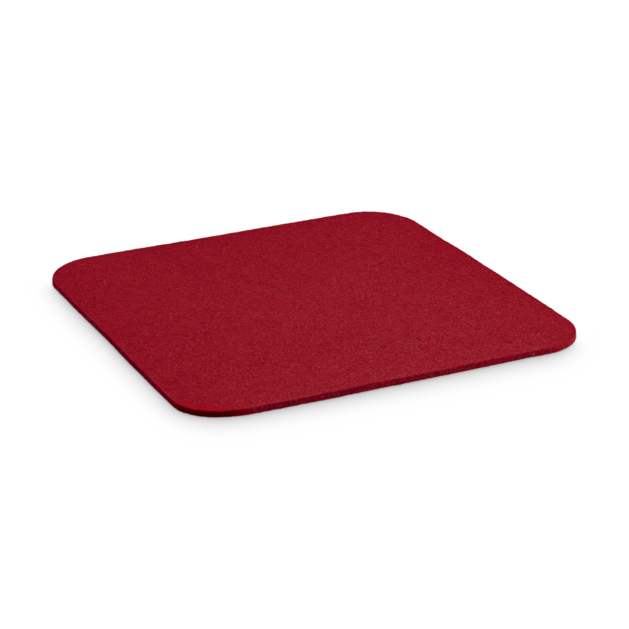 Eckige Sitzauflage aus hochwertiger Merino-Schafwolle in Rot