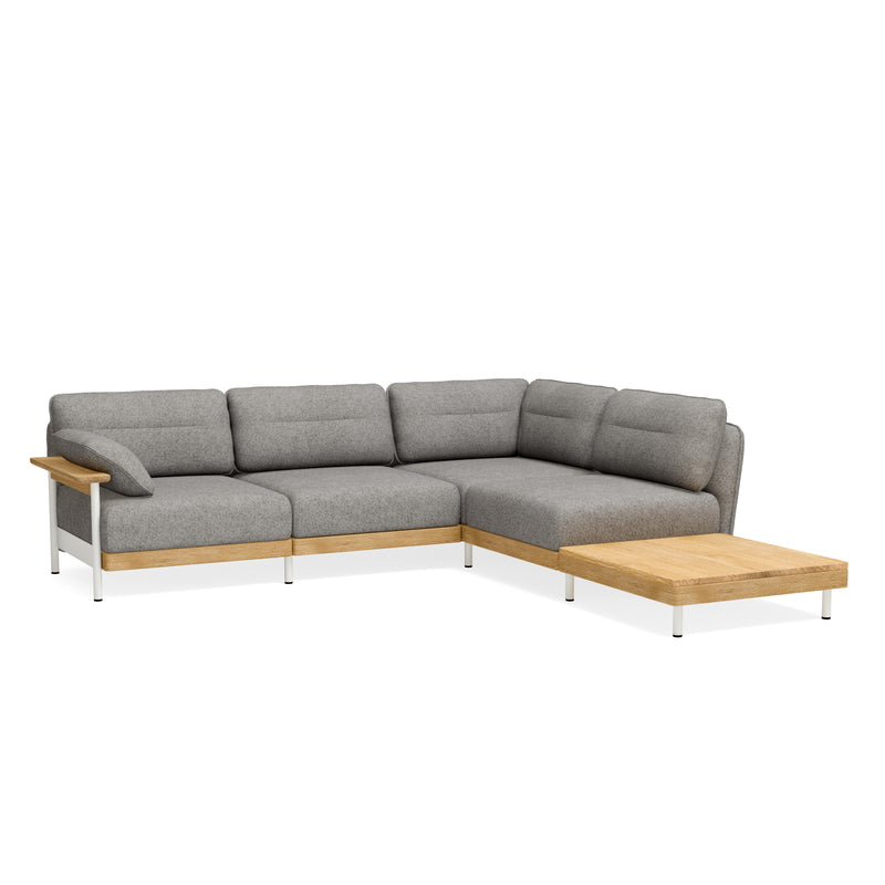 Ecksofa mit Couchtisch aus Eiche - L-Form
