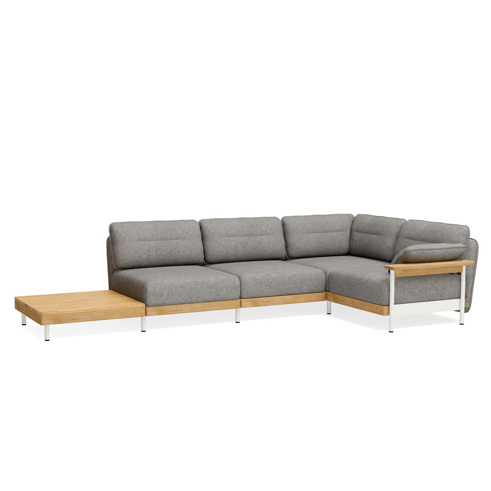 Design Ecksofa mit Beistelltisch aus Eiche