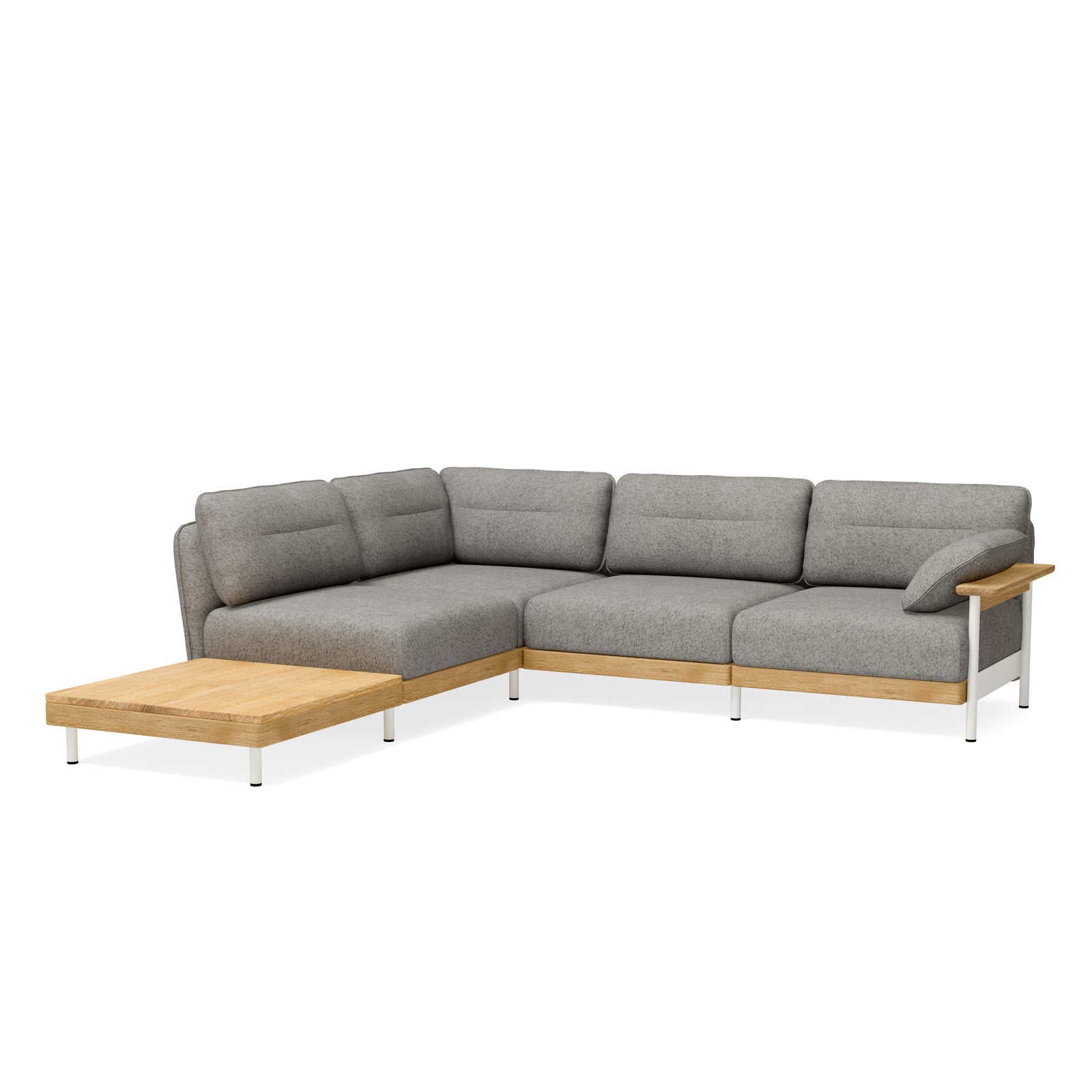 Designer Ecksofa mit Couchtisch aus Eiche