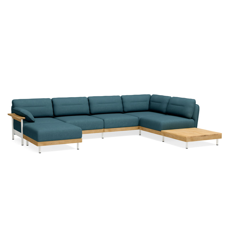 Großes Ecksofa U-Form mit Tisch und Chaiselongue