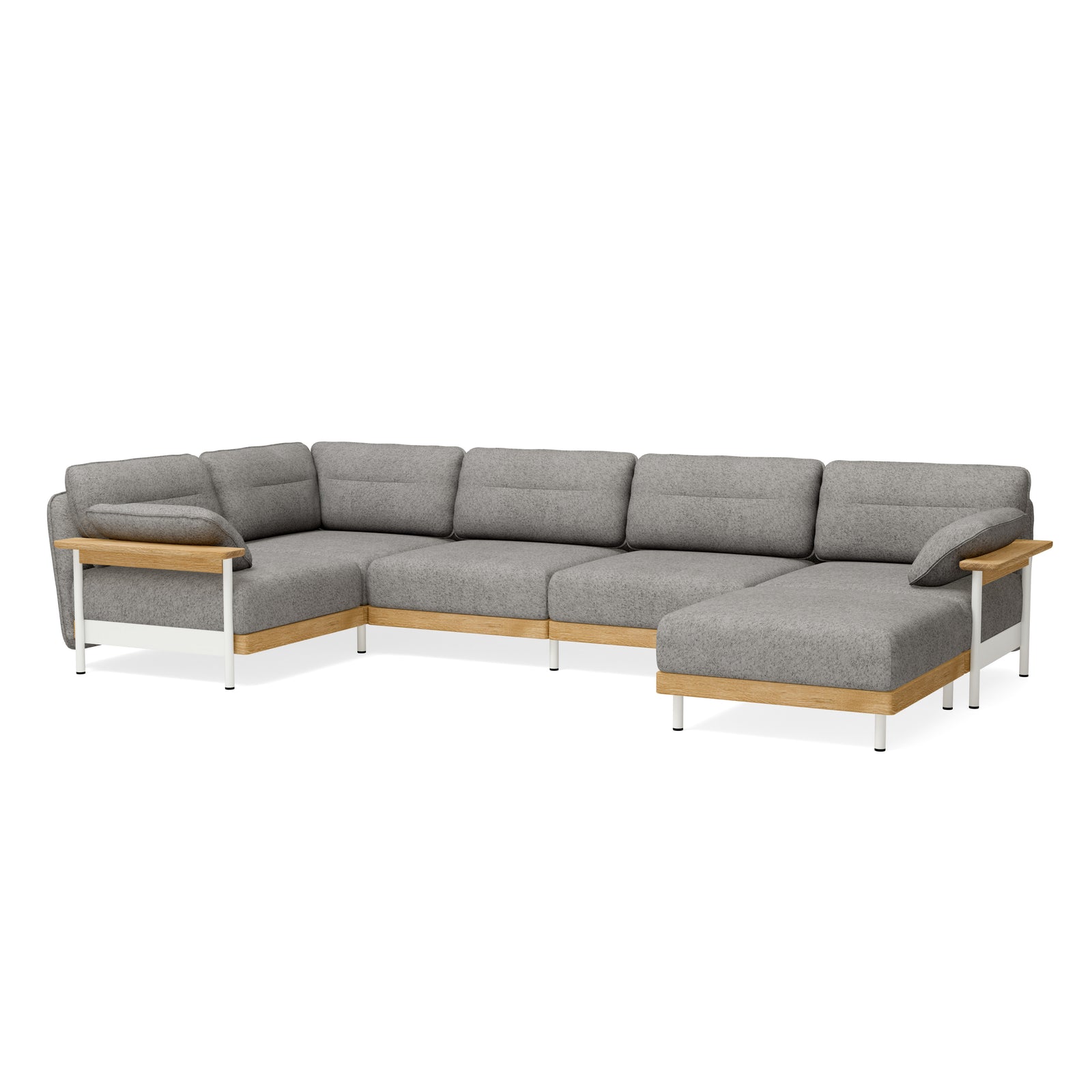 Großes Ecksofa in U-Form mit Liegesessel