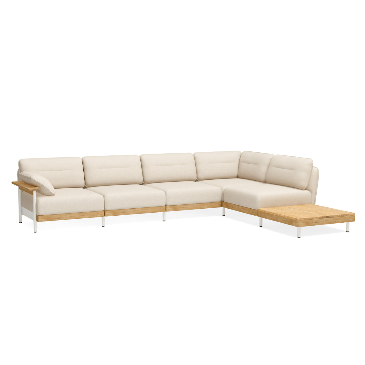 Ecksofa Mio Lounge 5-Sitzer mit Tisch in beige & anderen Farben – ekomia