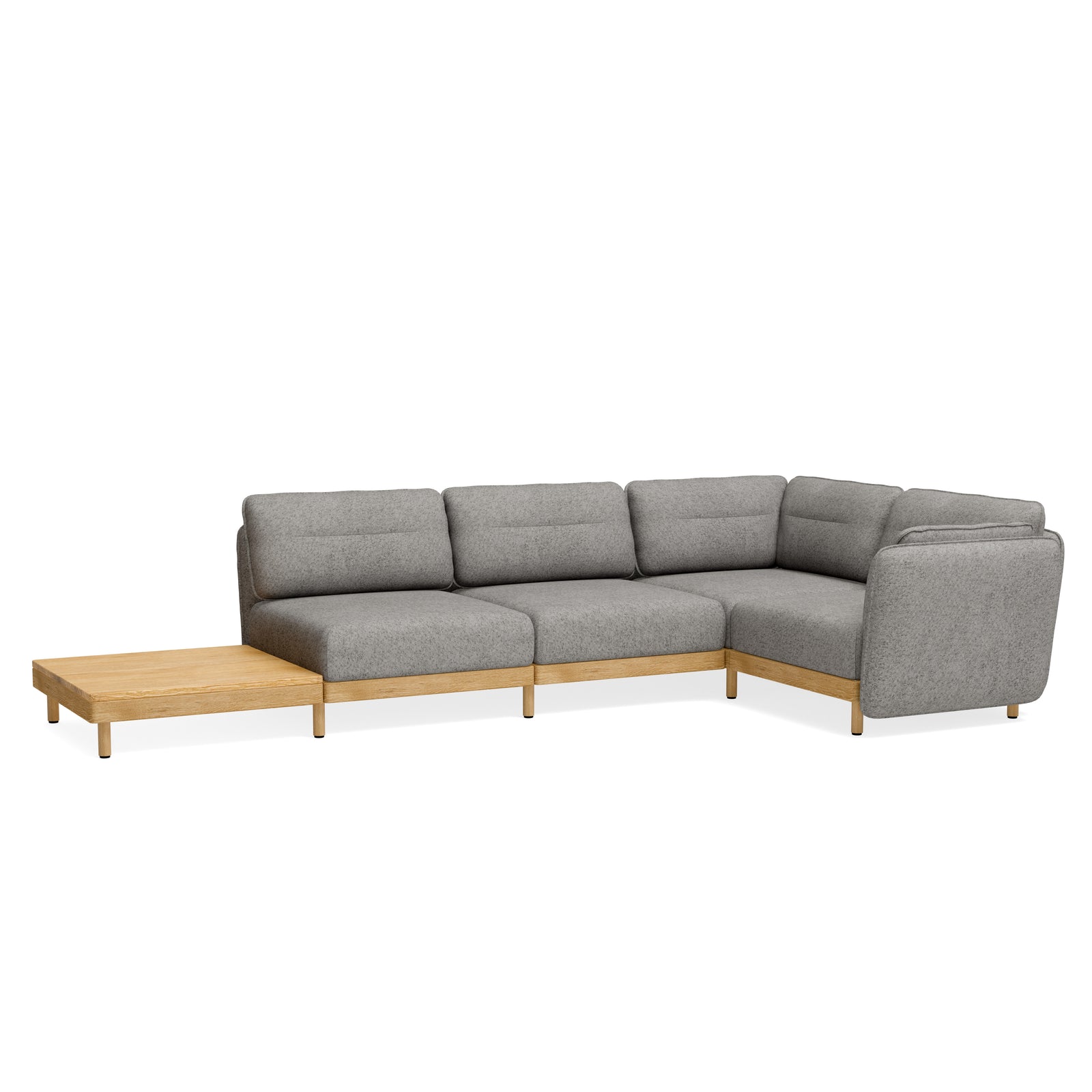 Hochwertiges Sofa mit Couchtisch Eiche - L-Form