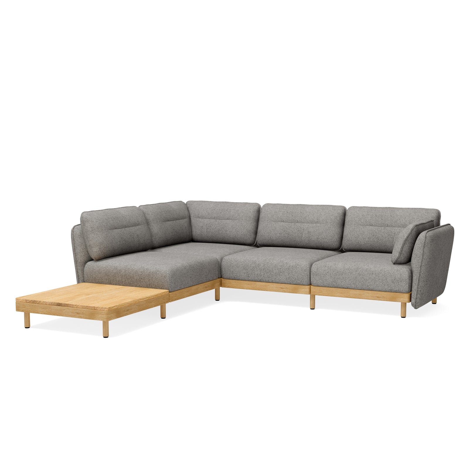 Hochwertiges Sofa mit Beistelltisch Eiche
