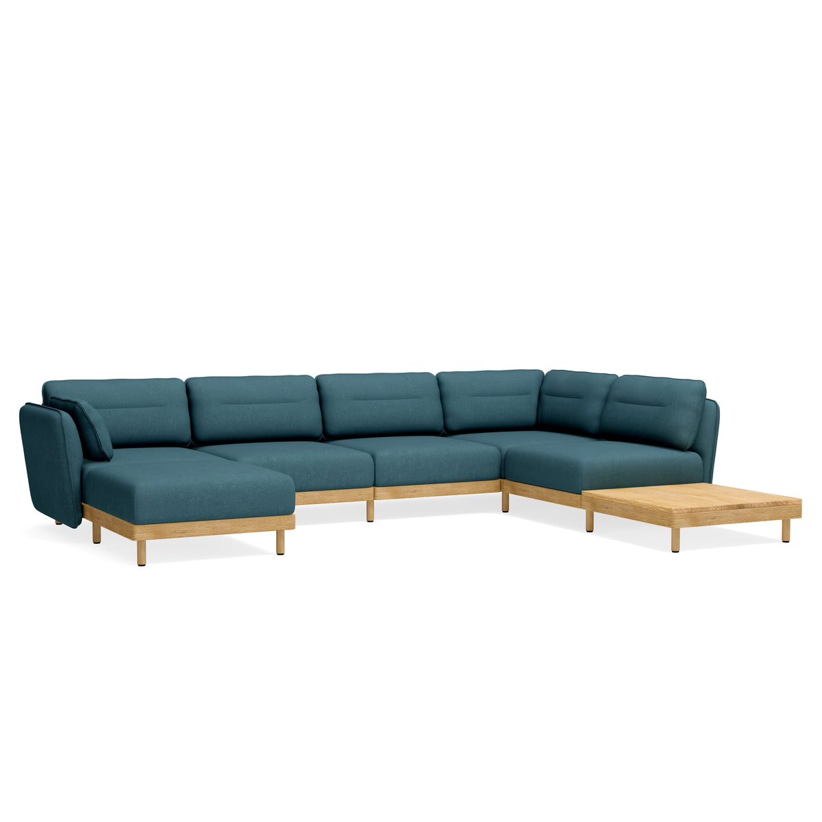 Großes Ecksofa Mio Soft 5-Sitzer mit Chaiselongue und Couchtisch