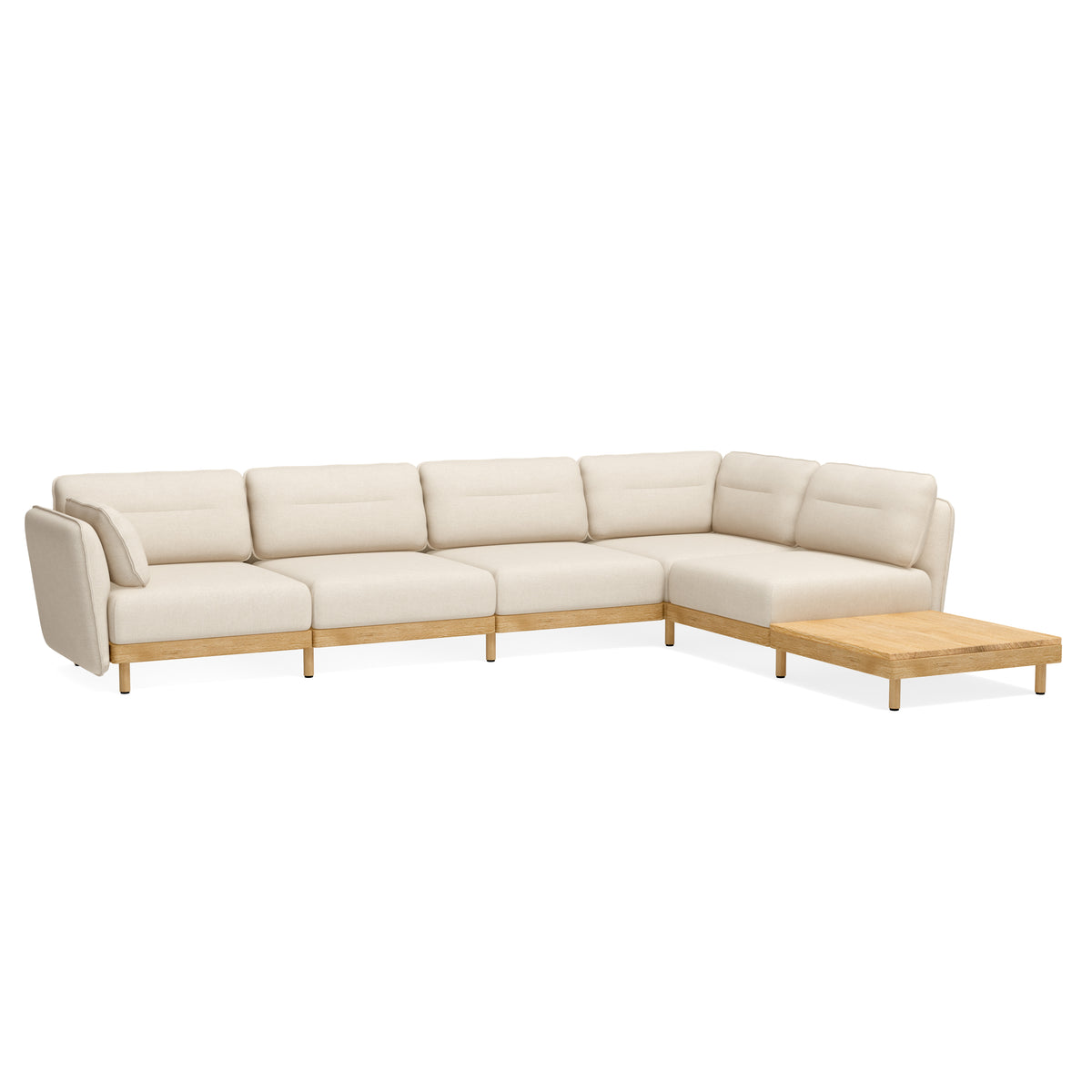 Couch Mio Soft 5-Sitzer mit Tisch in Eiche