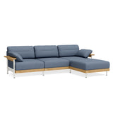Design Sofa Eiche mit Chaiselongue