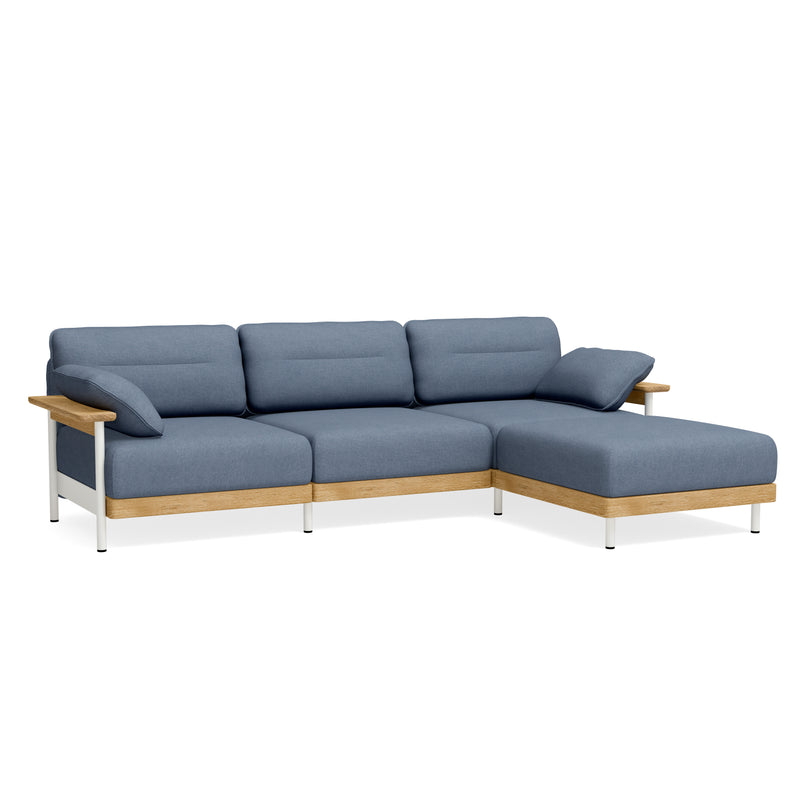 Design Sofa Eiche mit Chaiselongue