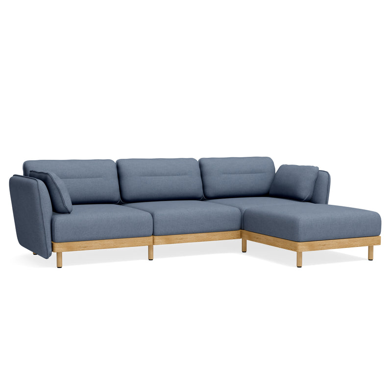 Sofa mit Chaiselongue L-Form Eiche