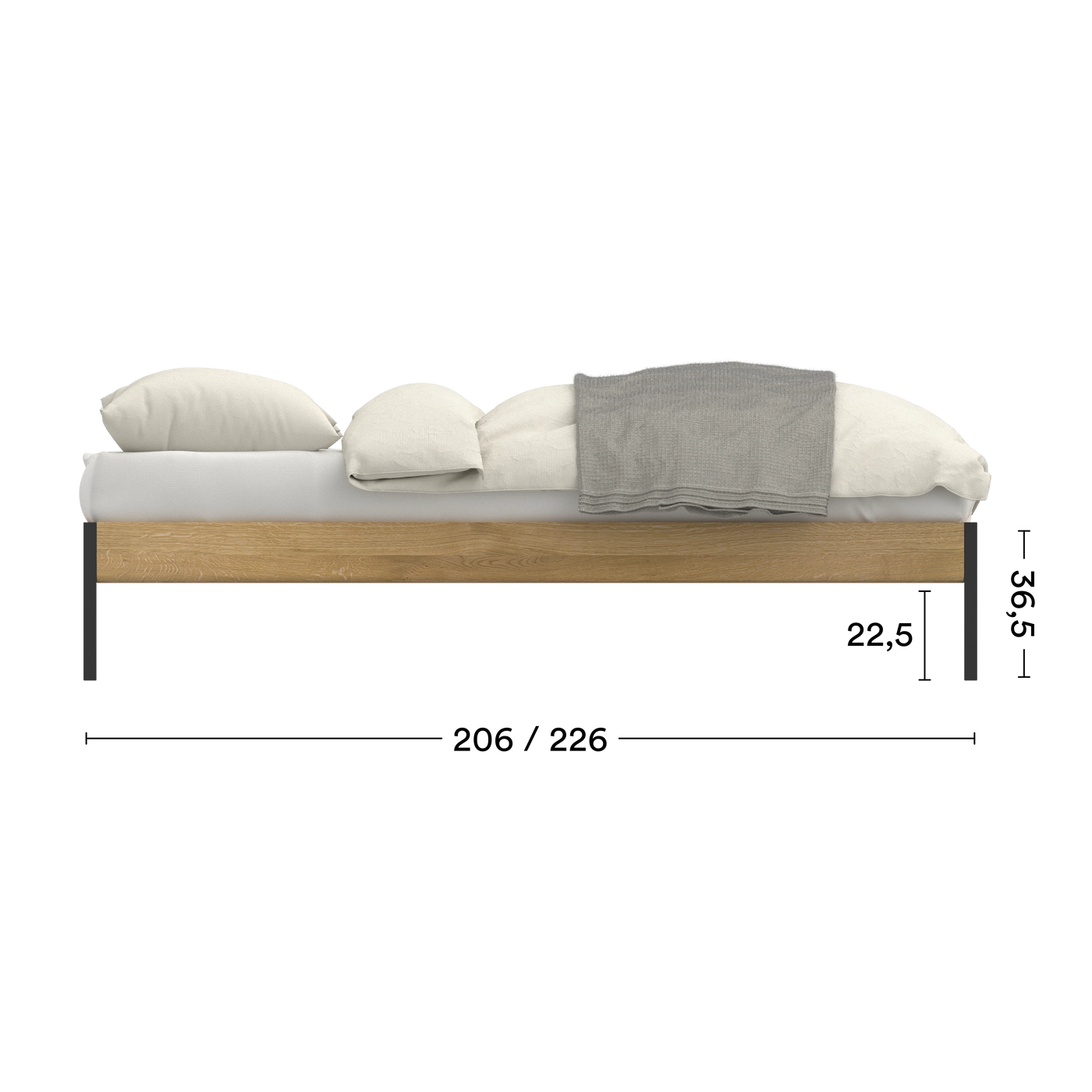 Maße Bed Luna Minimal