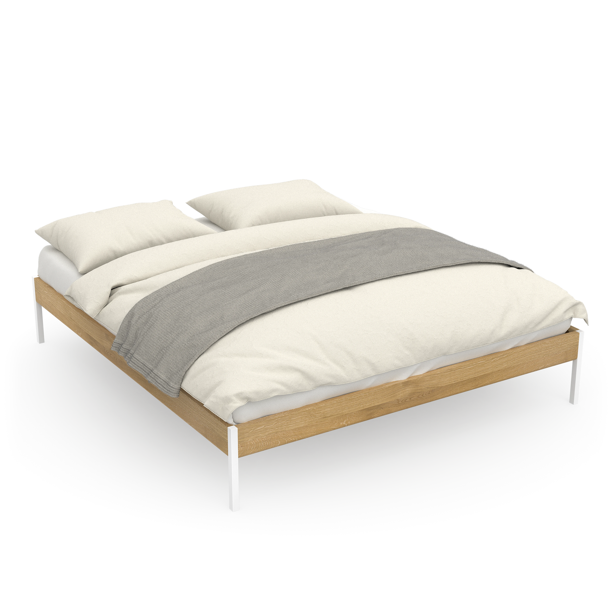 Naturholz trifft auf Metall luftiges Design und Stabilität beim langlebigen Bett Luna