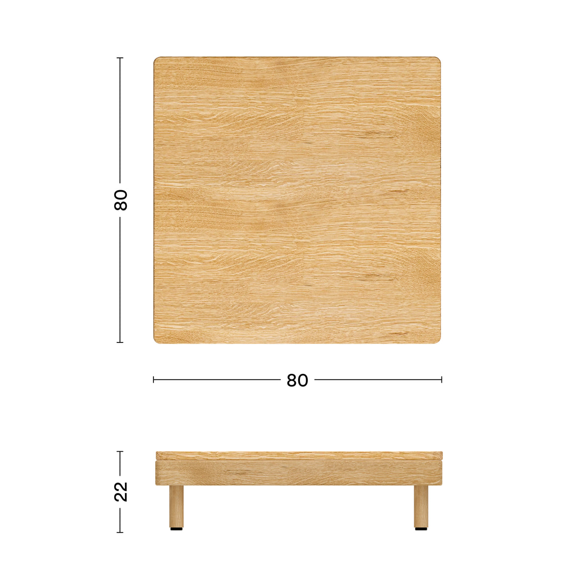 Moderner Couchtisch Mio aus Massivholz Eiche – ekomia