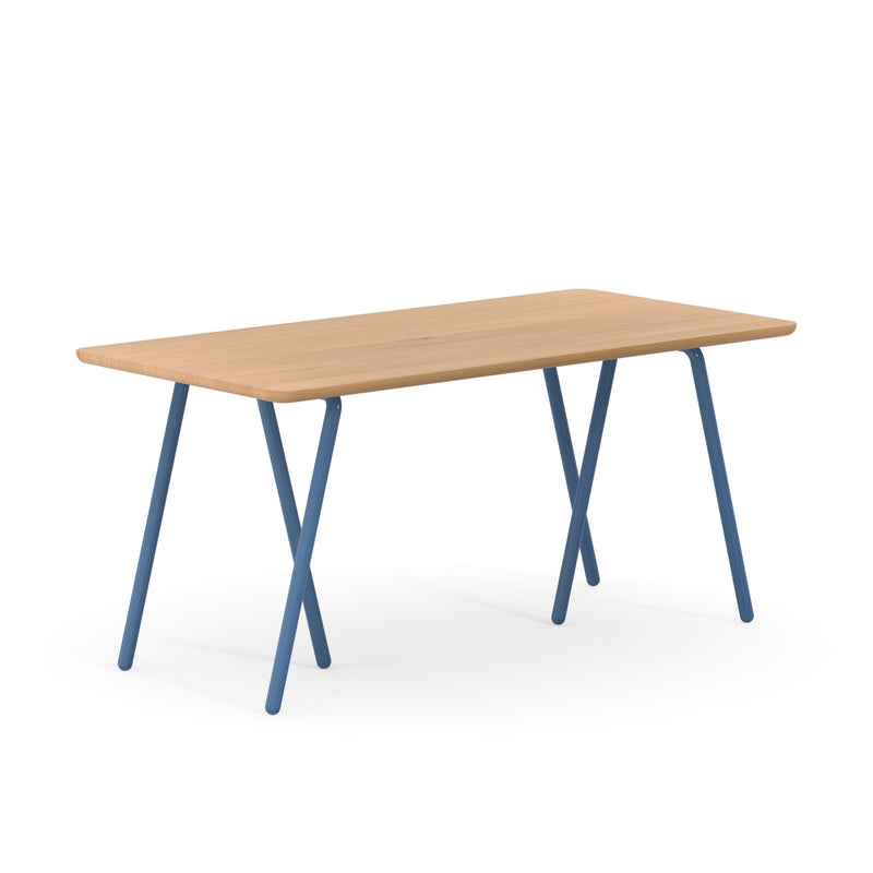 Design Schreibtisch Libra Smokey Blue massive Buche  geölt veredelt