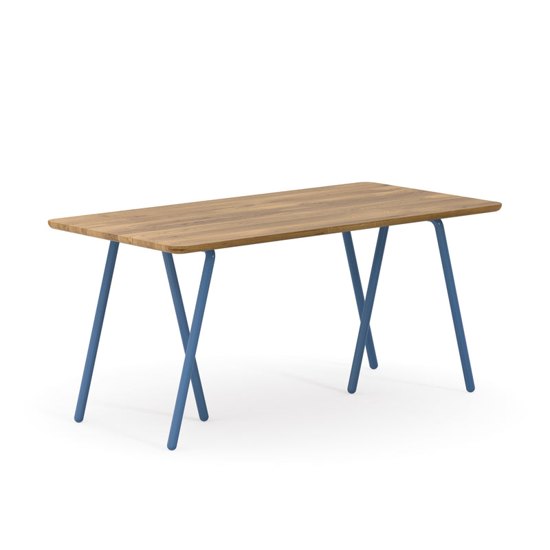 Auf Maß Schreibtisch Libra Smokey Blue hochwertigeWildeiche nachhaltig geölt veredelt