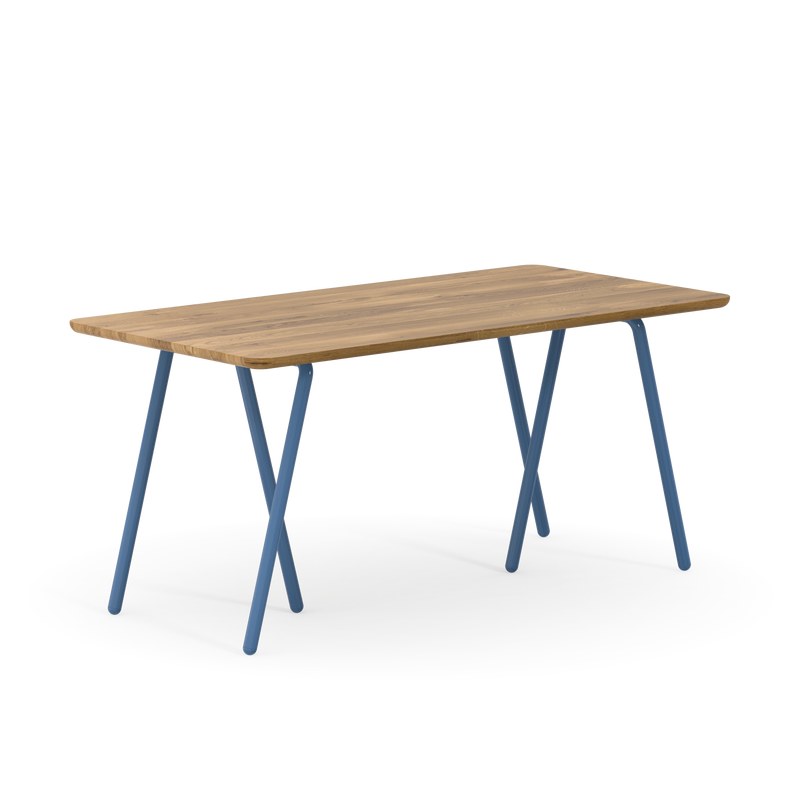 Auf Maß Schreibtisch Libra Smokey Blue hochwertigeWildeiche nachhaltig geölt veredelt