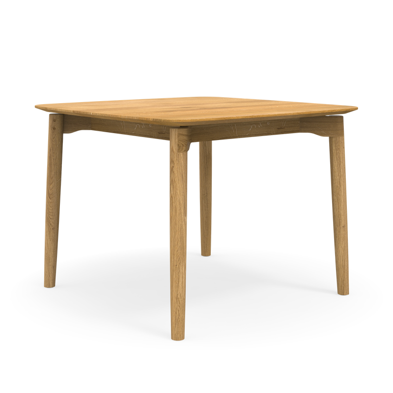 Quadratischer Designer Esstisch aus massiver Eiche