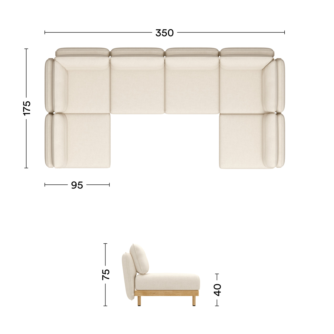 Maße Ecksofa Mio 6-Sitzer