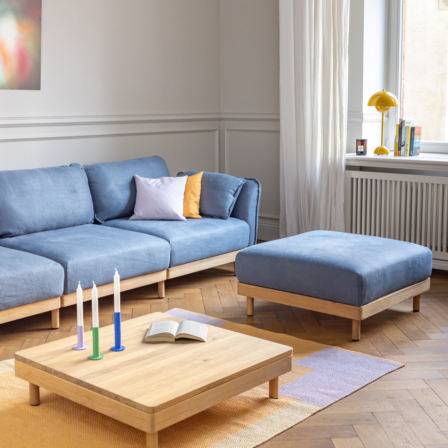 Design Sofa Garnitur mit Ottomane