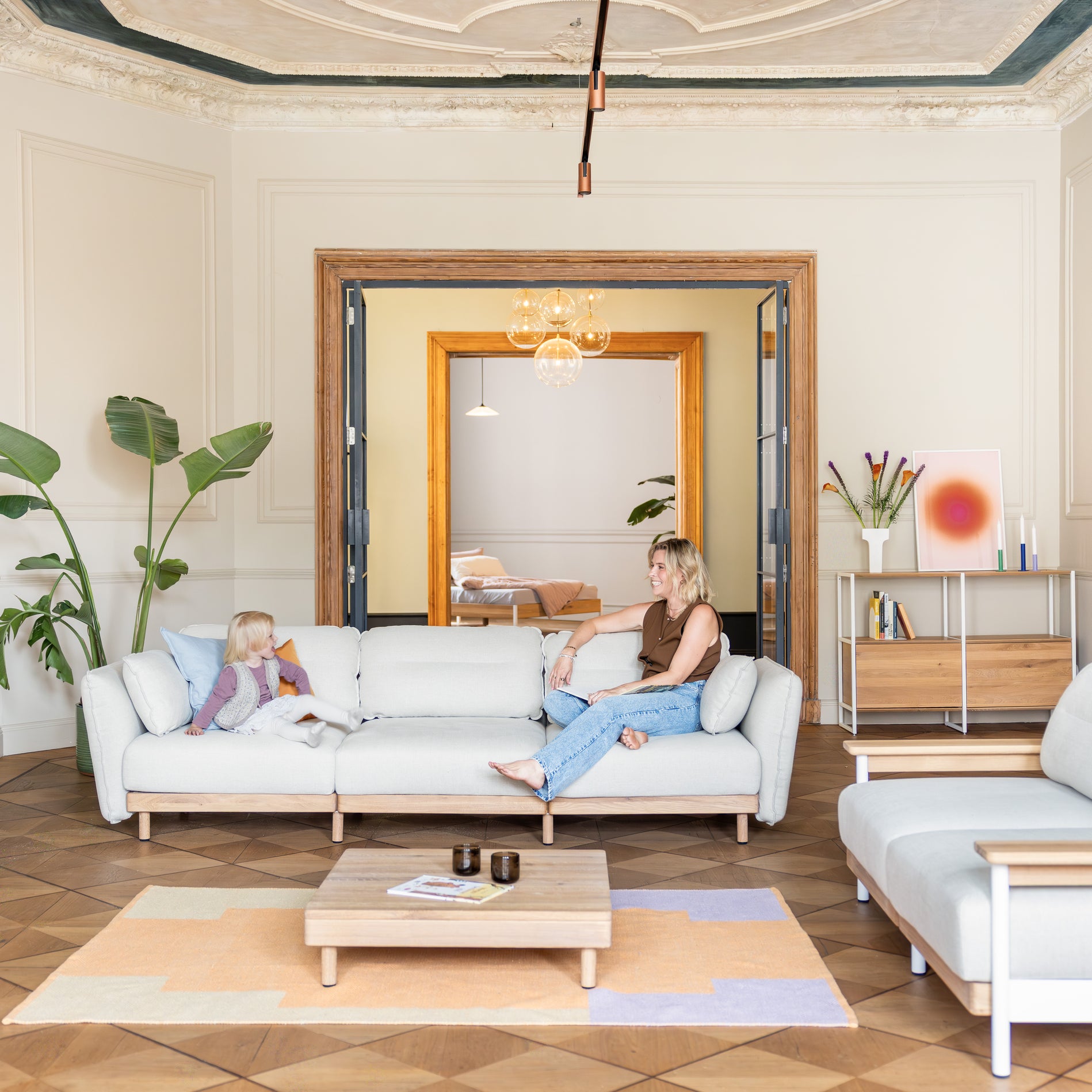 Sofa Landschaft 3-Sitzer & 2-Sitzer mit Couchtisch